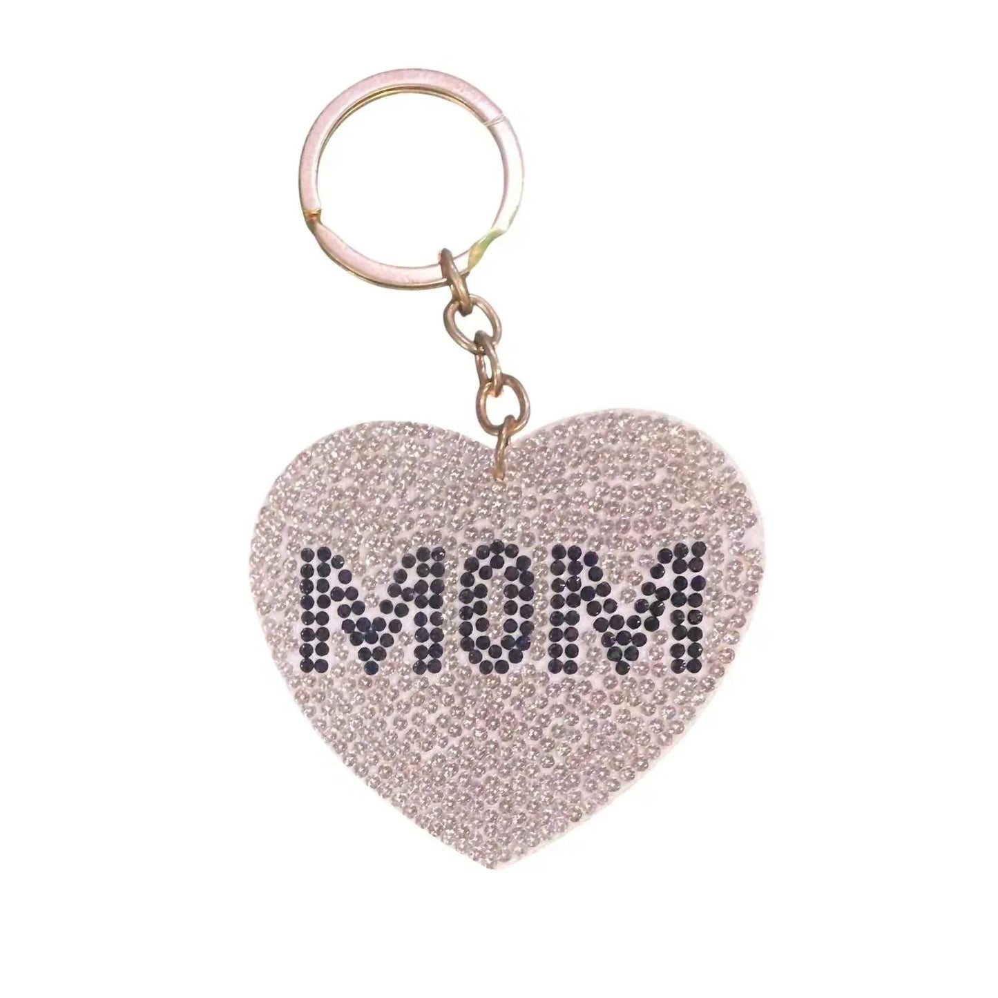 Damen Glitzer Mama Herz Strass-Schlüsselanhänger