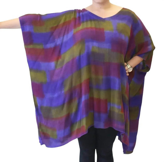 Handbemalte Katie Poncho-Tunika