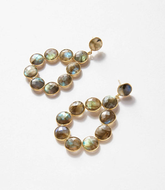 Women's Gemstone Bezel Drop Earrings
