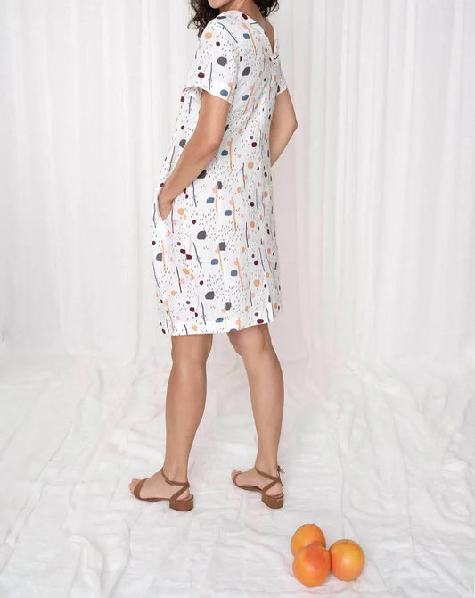 Emily Linen Print Dress