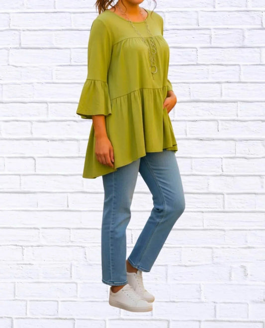 Woven Gauged Trapeze Shirt Top