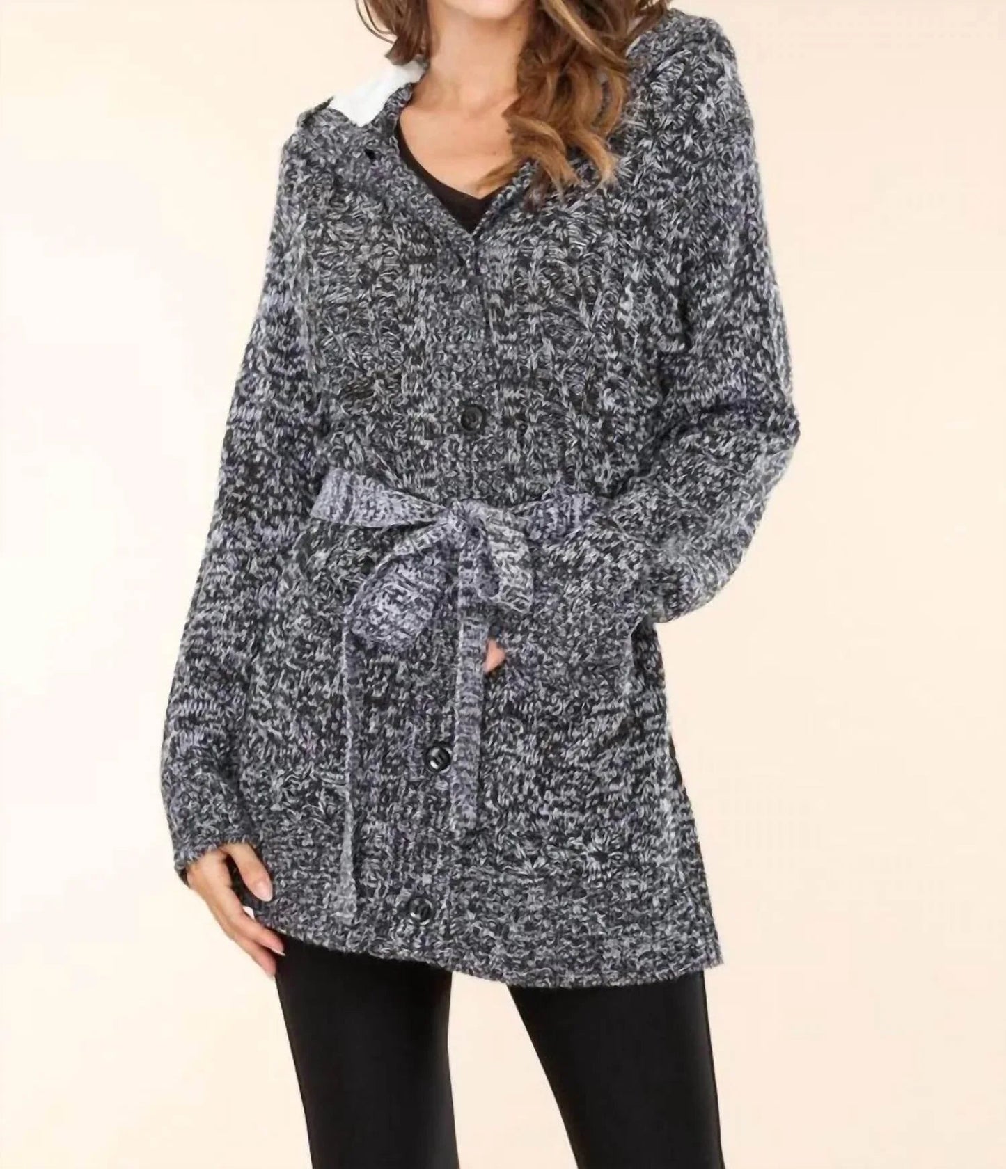 Damen Plus Size Strickjacke mit Knopfleiste