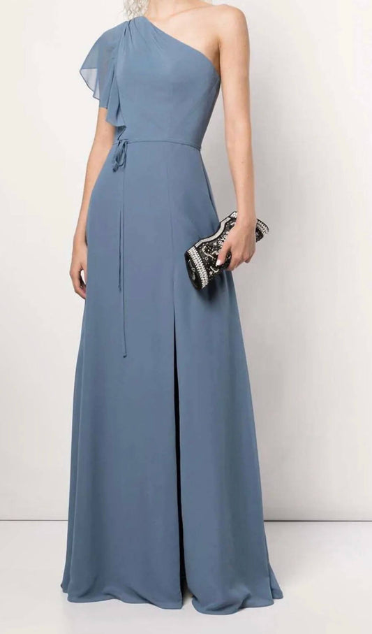 Gathered One Shoulder Gown