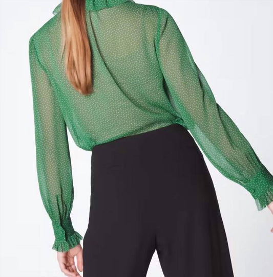 Eliza Spot Print Frill Collar Blouse