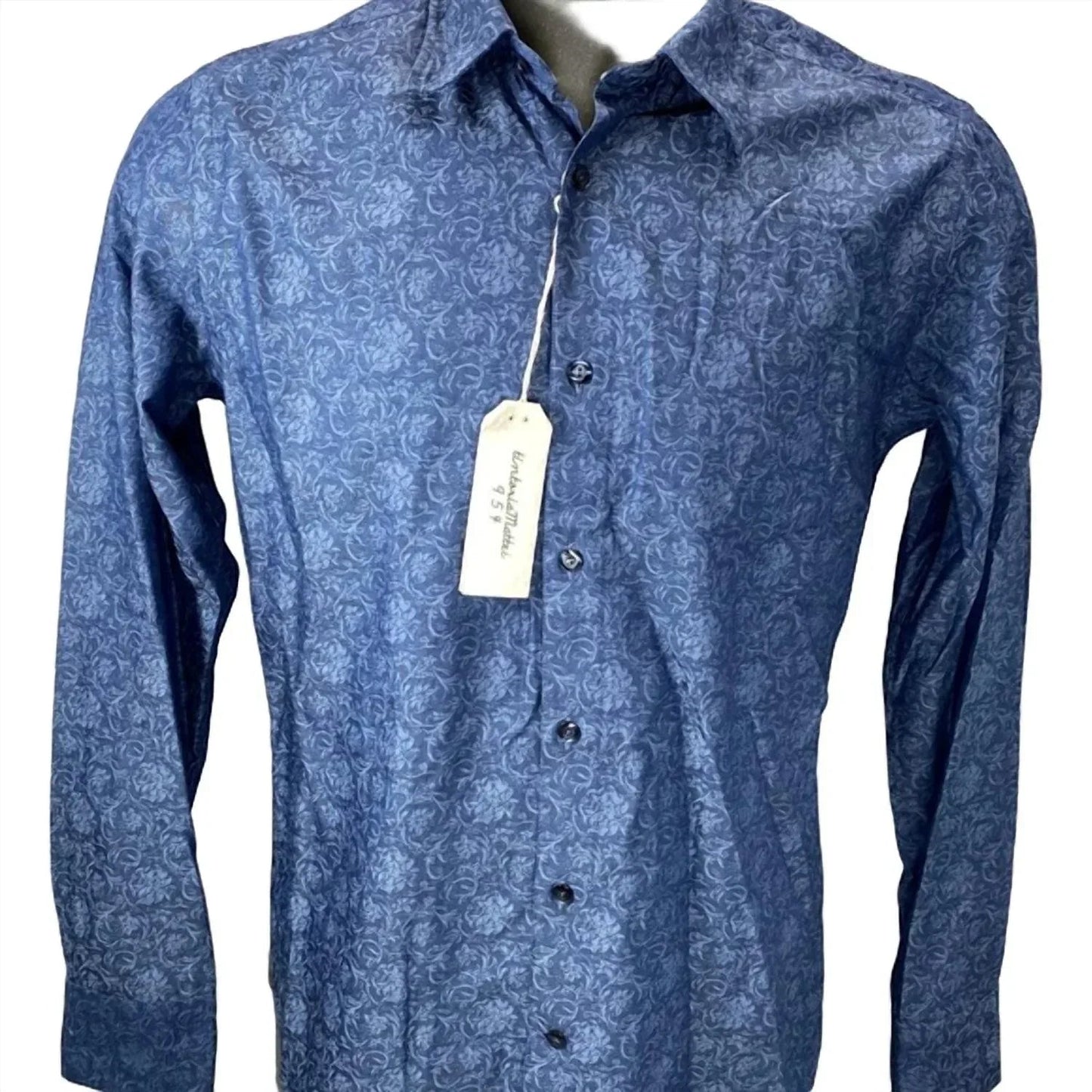 Herren Jacquard-Hemd mit Blumenmuster aus Baumwolle und Knopfleiste