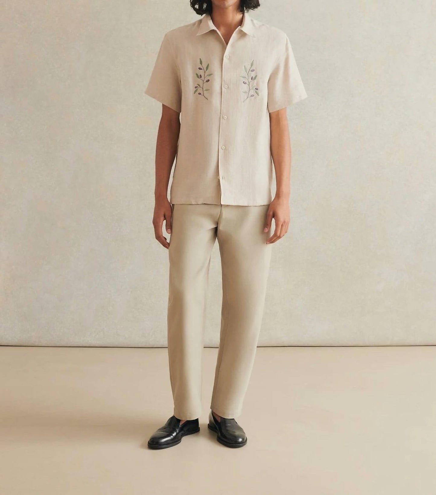 Camp Collar Embroidered Shirt