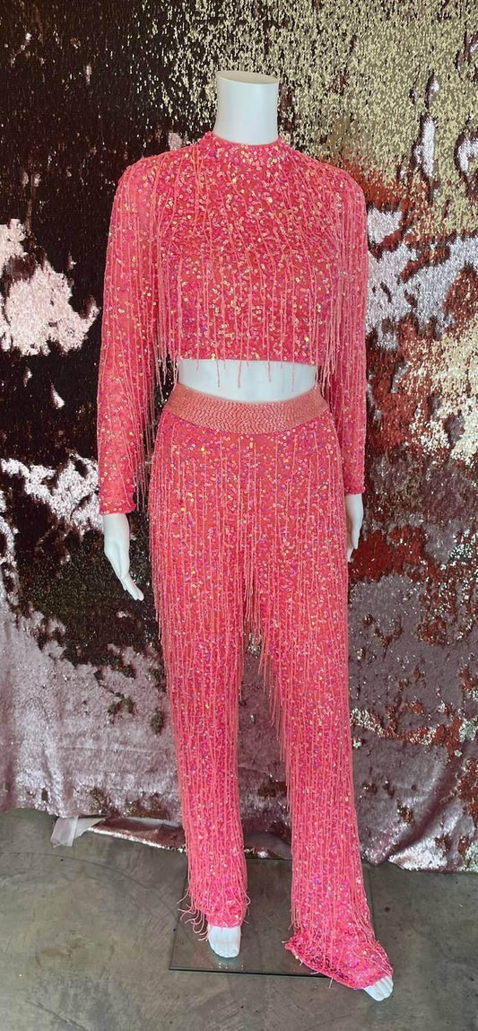 Women's Two-piece Sequin Jumpsuit