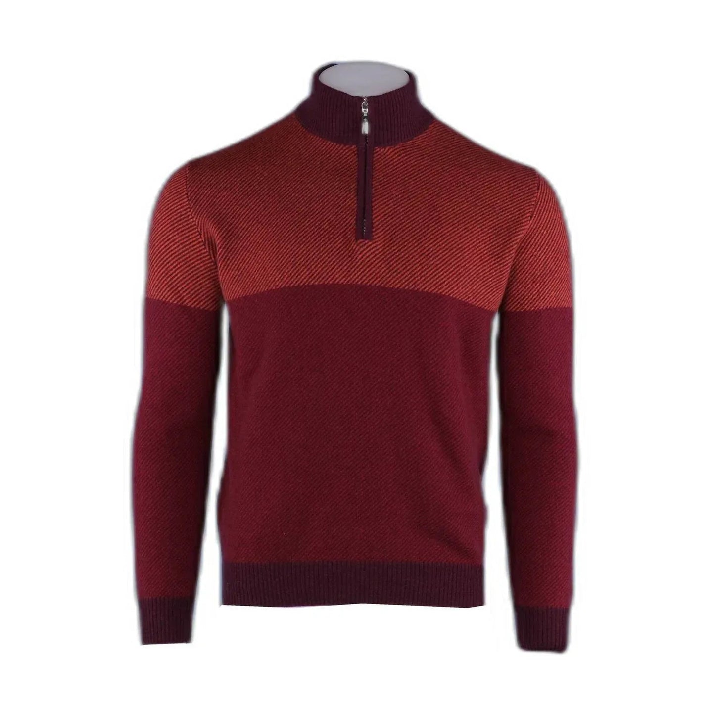 Herren-Pullover aus reinem Kaschmir mit halbem Reißverschluss und schrägem Design