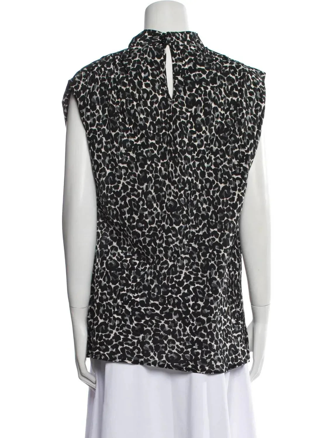 Women's Animal Print Mock Neck Blouse