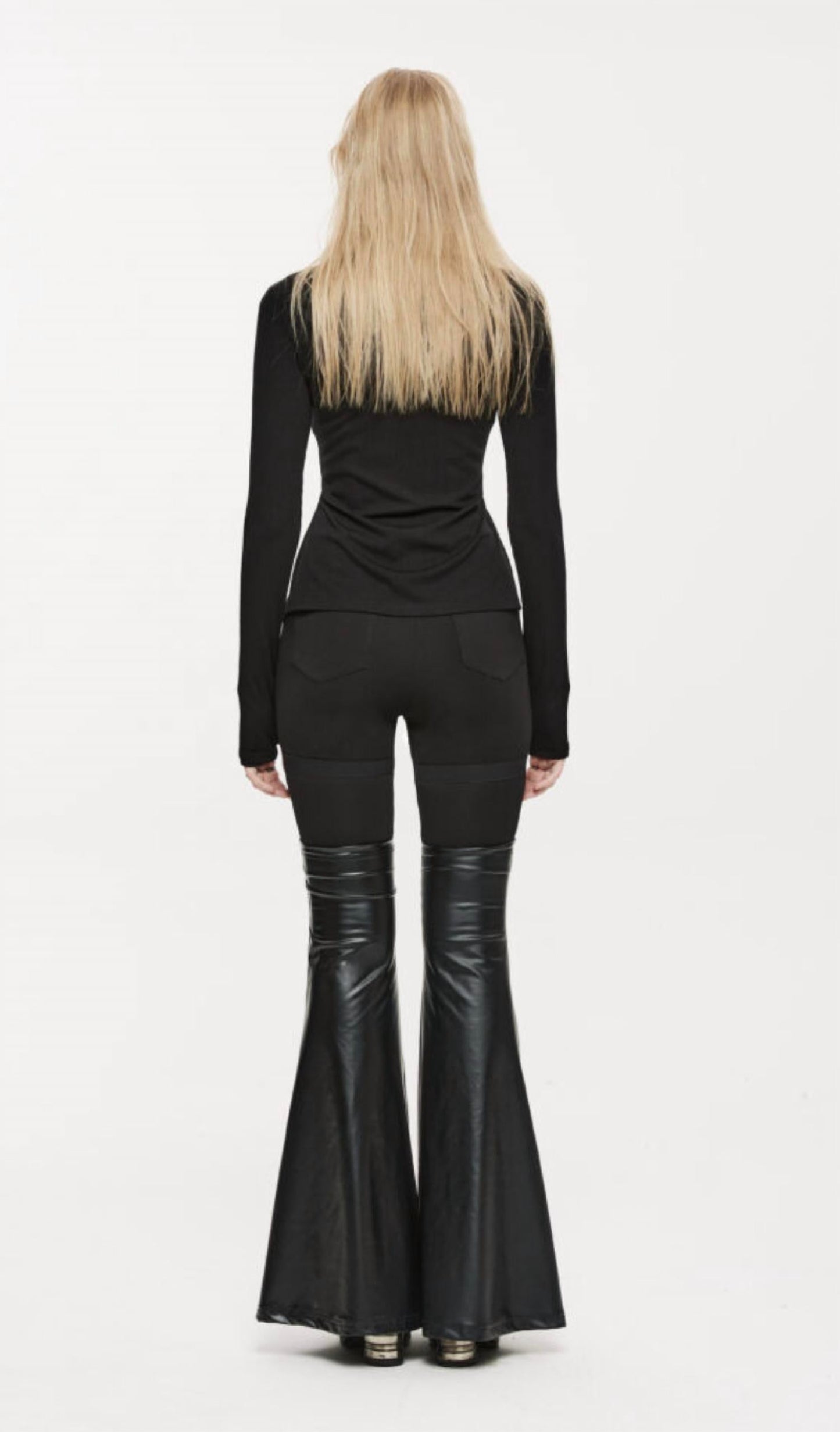 Punk Leggings mit abnehmbaren Gamaschen aus PU-Leder