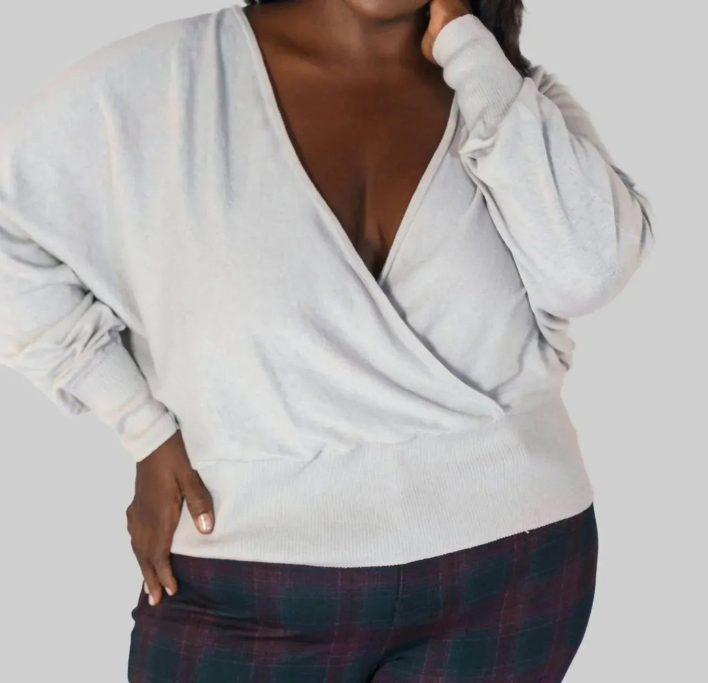MULLEIN COTTON WRAP SWEATER
