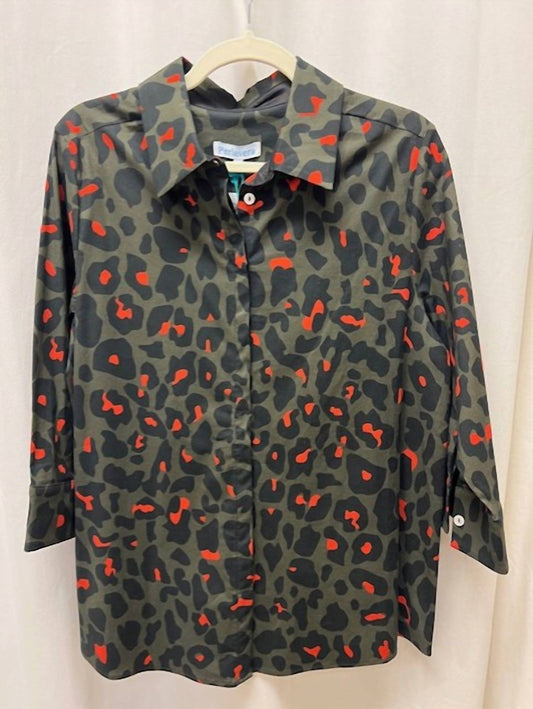 Women's Nancy Printed Button Front Top