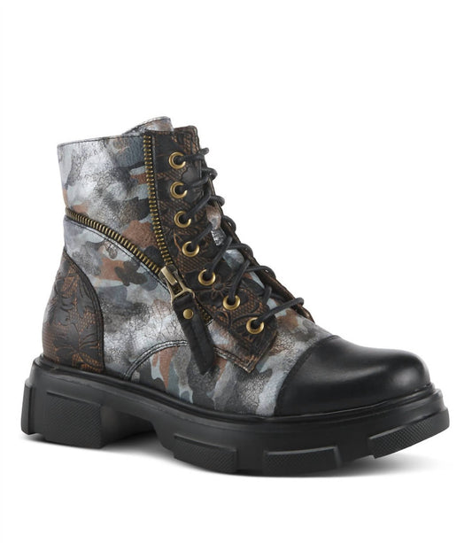 Damen Karneol-Stiefel mit klobiger Profilsohle