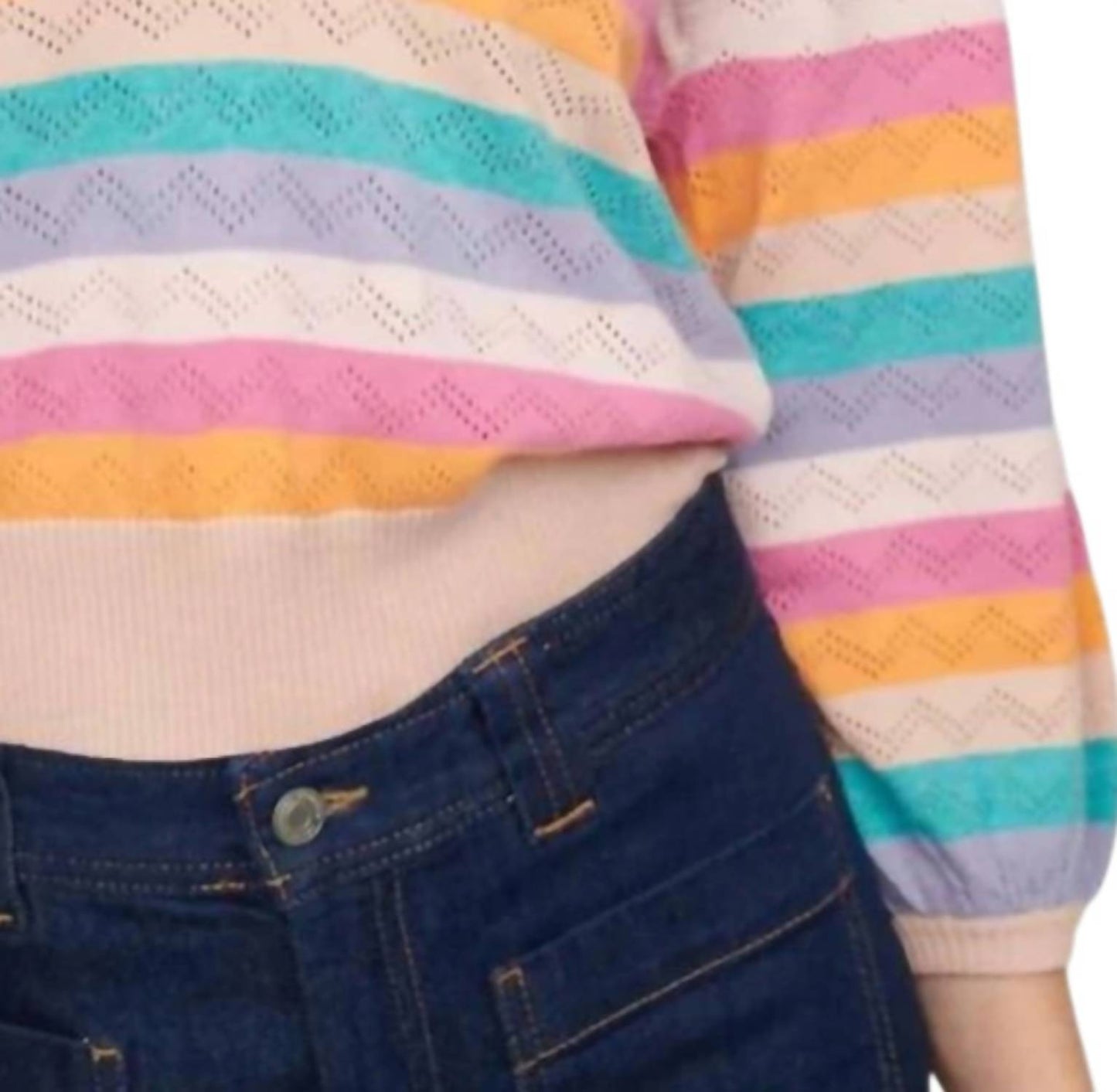Pullover mit V-Ausschnitt "Peace Stripe"