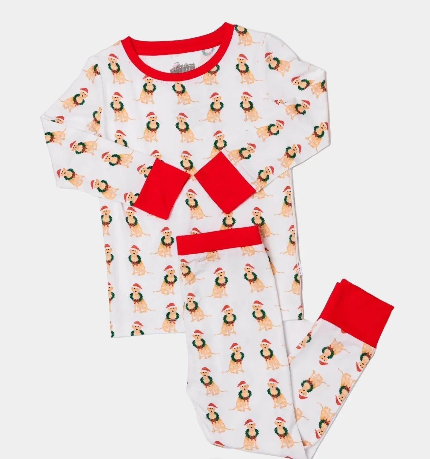 Kinder Pyjama-Set mit Hunde-Weihnachtsmotiv, 2-teilig