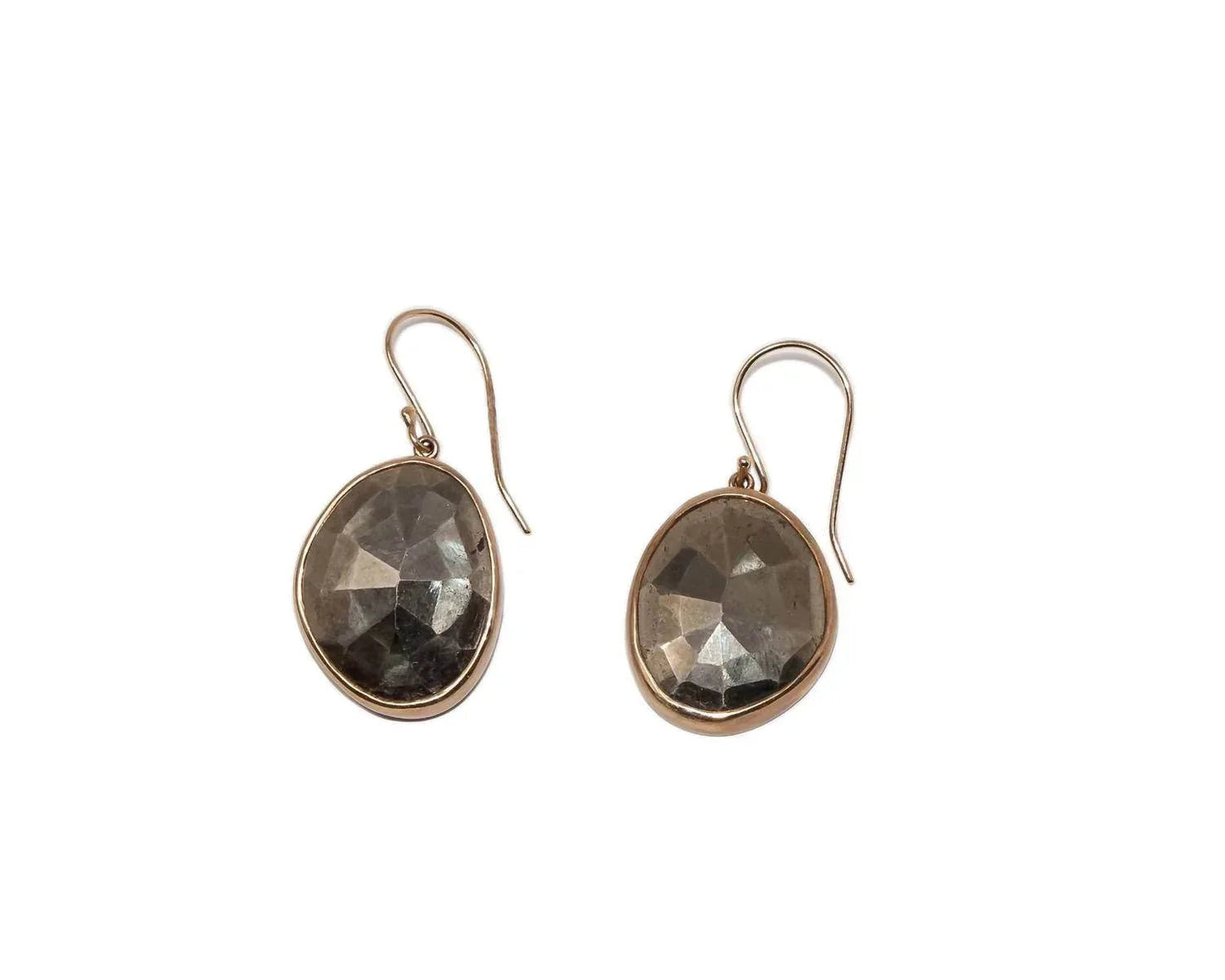 Damen-Ohrringe aus 14k Sterlingsilber mit Pyrit
