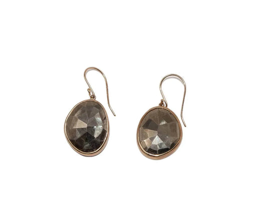Damen-Ohrringe aus 14k Sterlingsilber mit Pyrit