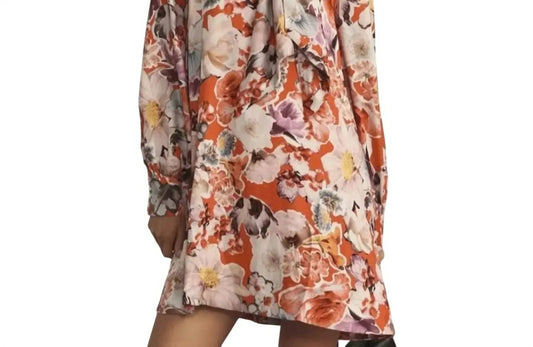 The Caroline Tie Neck Mini Dress