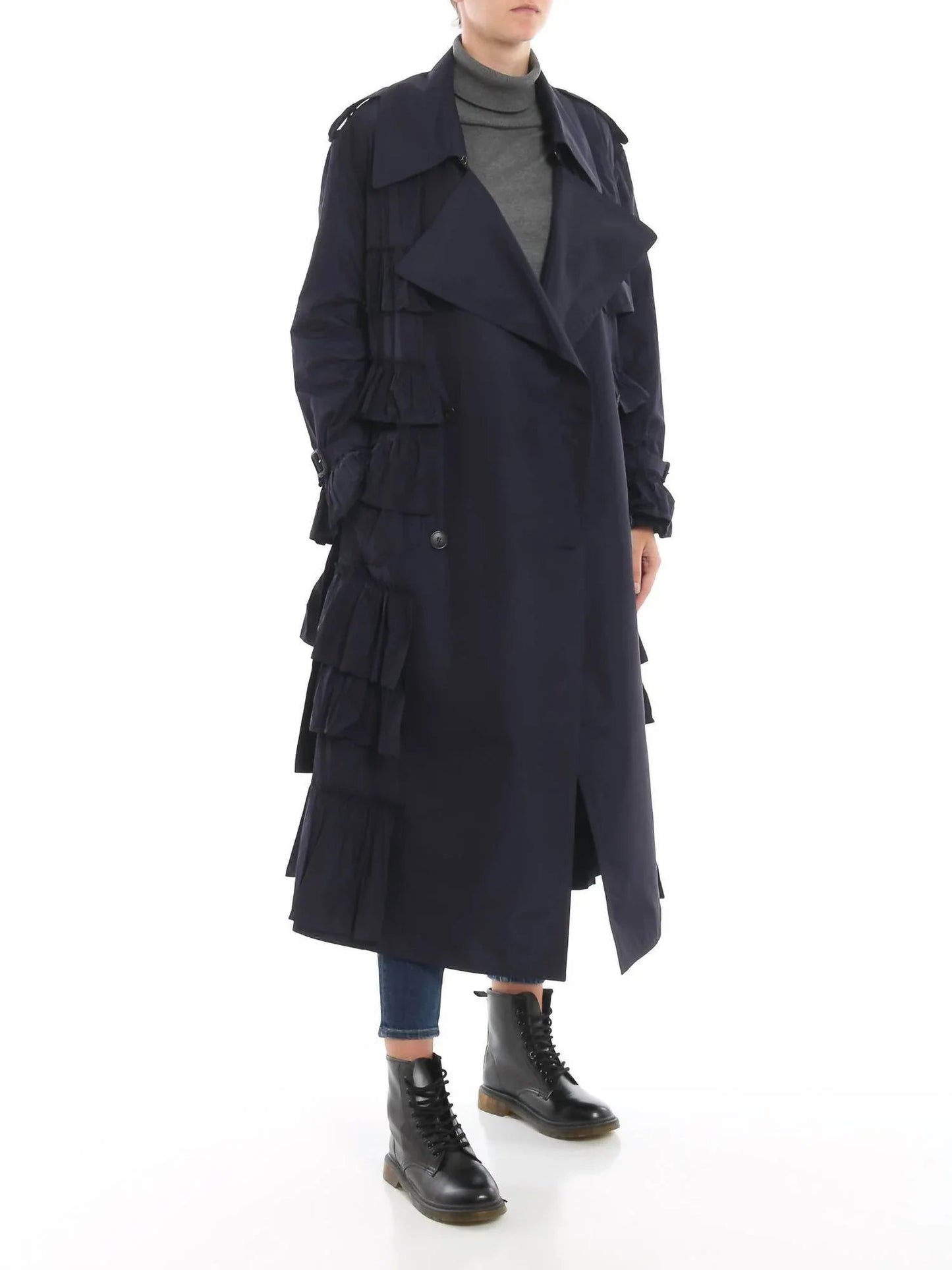 Gefütterter langer Trenchcoat