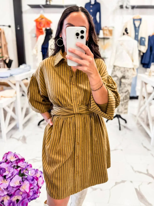 Women's Queue Me In Striped Mini Dress