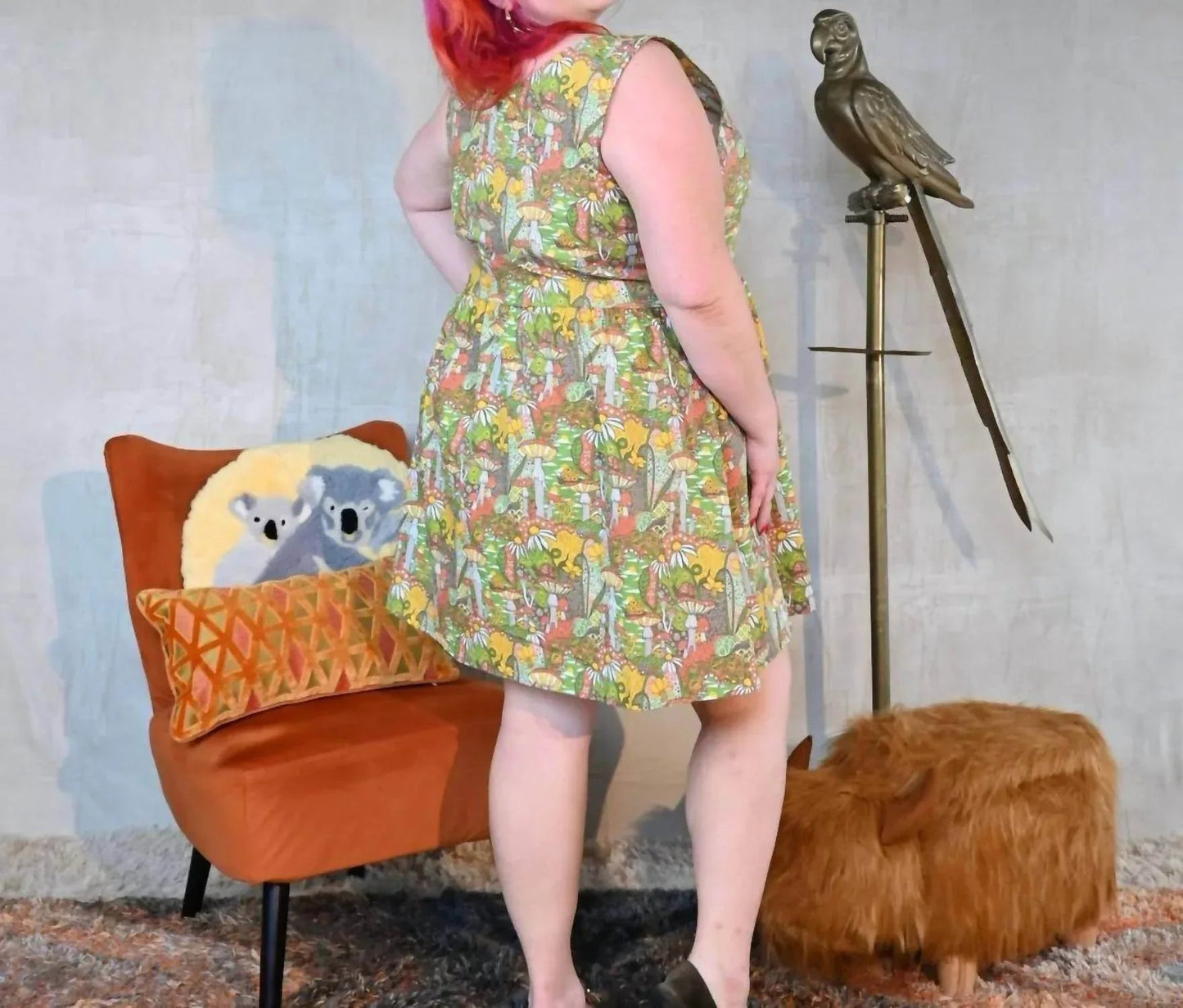 Magic Mushrooms Zip-front Dress
