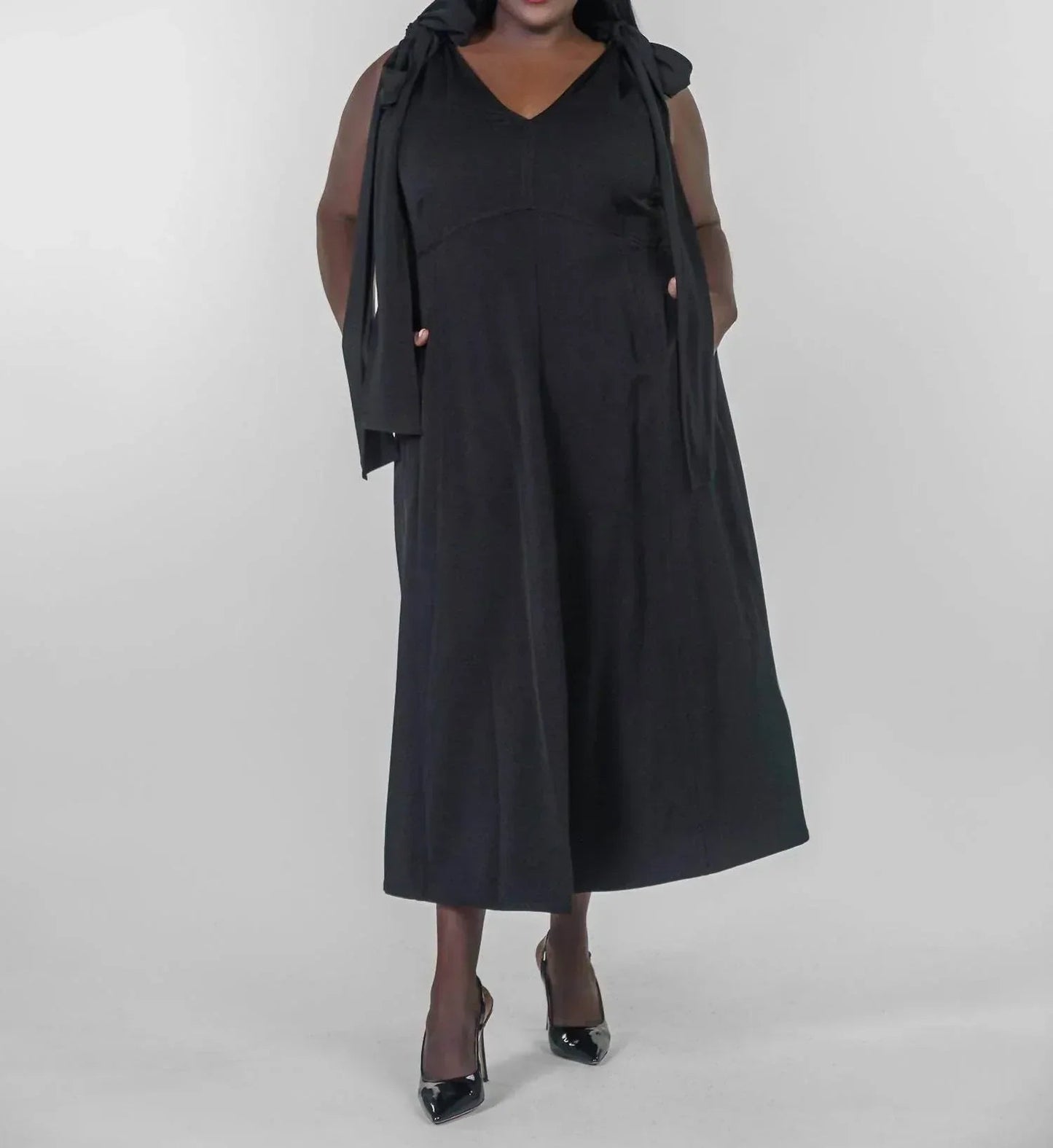 Sakura Stretch Long Midi Dress - Plus