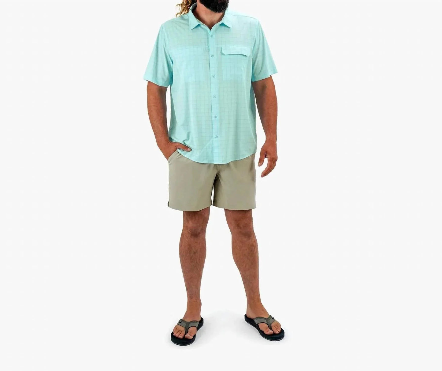 Air-o Mesh Printed Short Sleeve Button Down Shirt