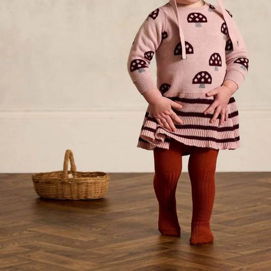 Mädchen Pilz Strickkleid