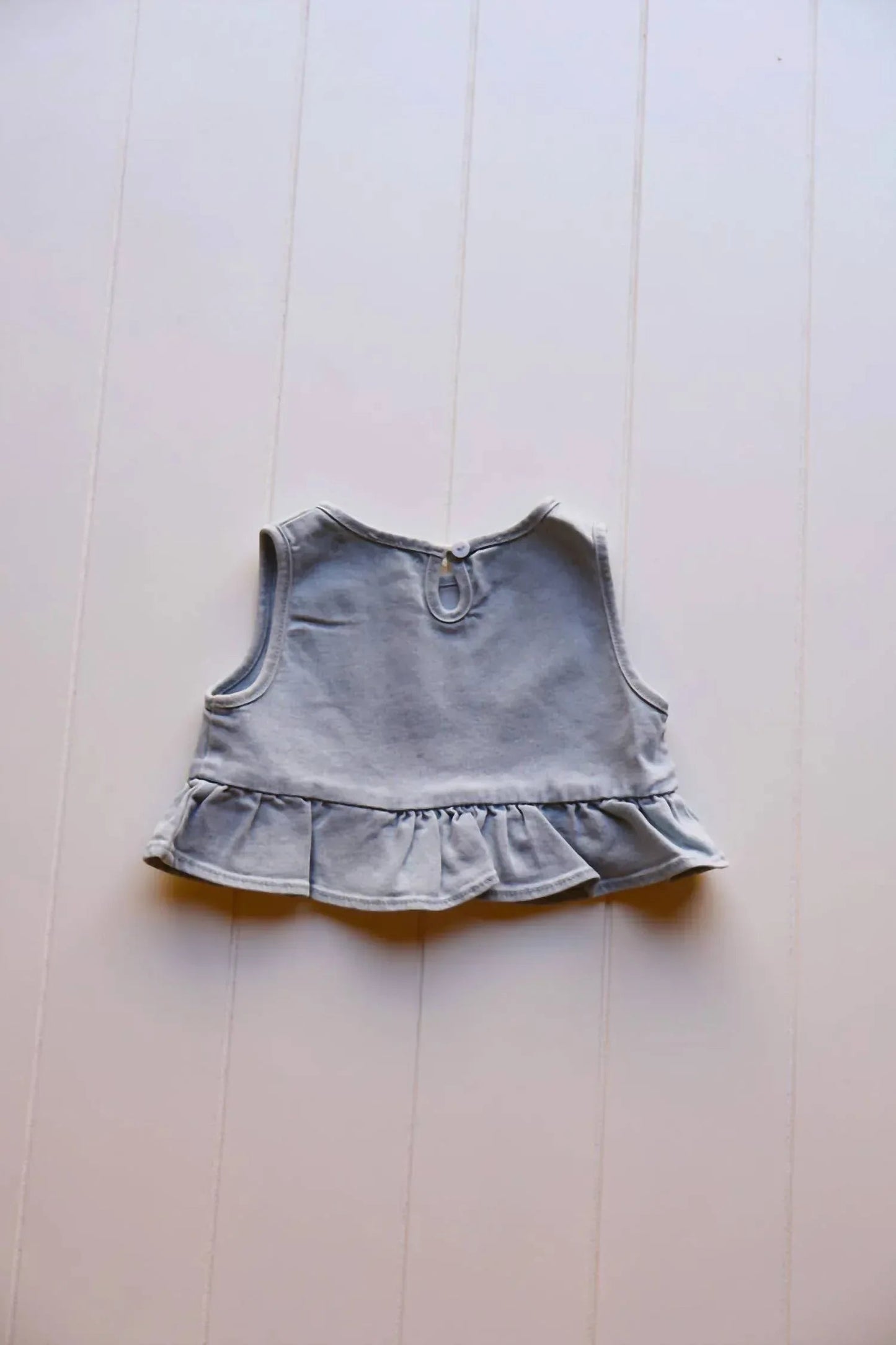 Mädchen Jeans-Rüschenoberteil
