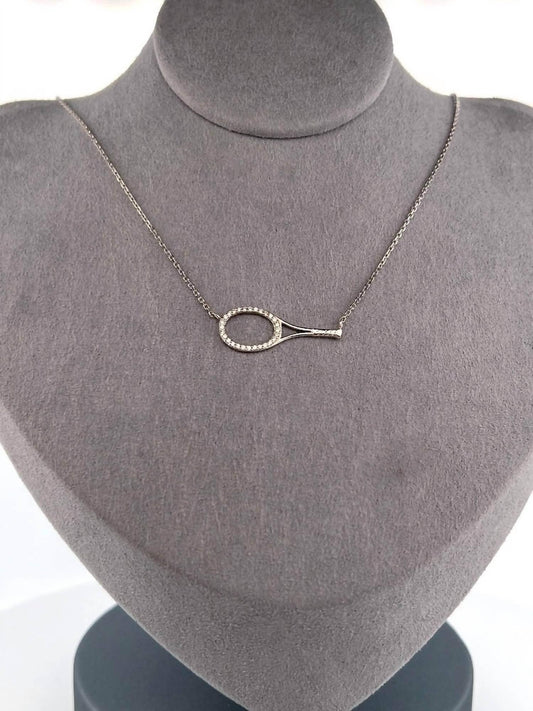 Women's Diamonds Galore Tennis Racket Necklace