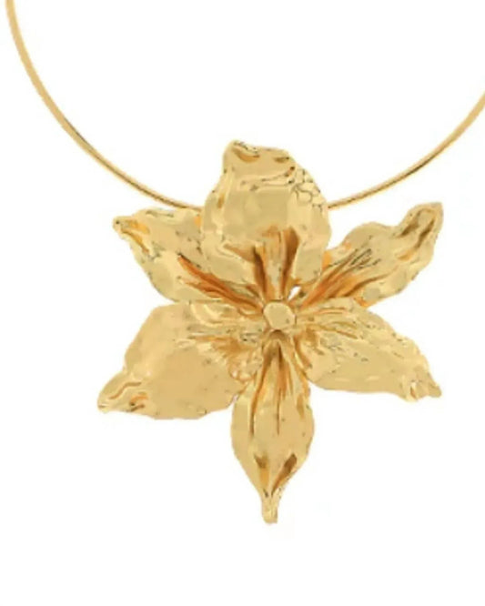 Women's Textured Flower Wire Open Choker