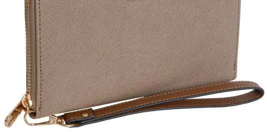 Women's Saffiano Zip Around Wristlet Wallet