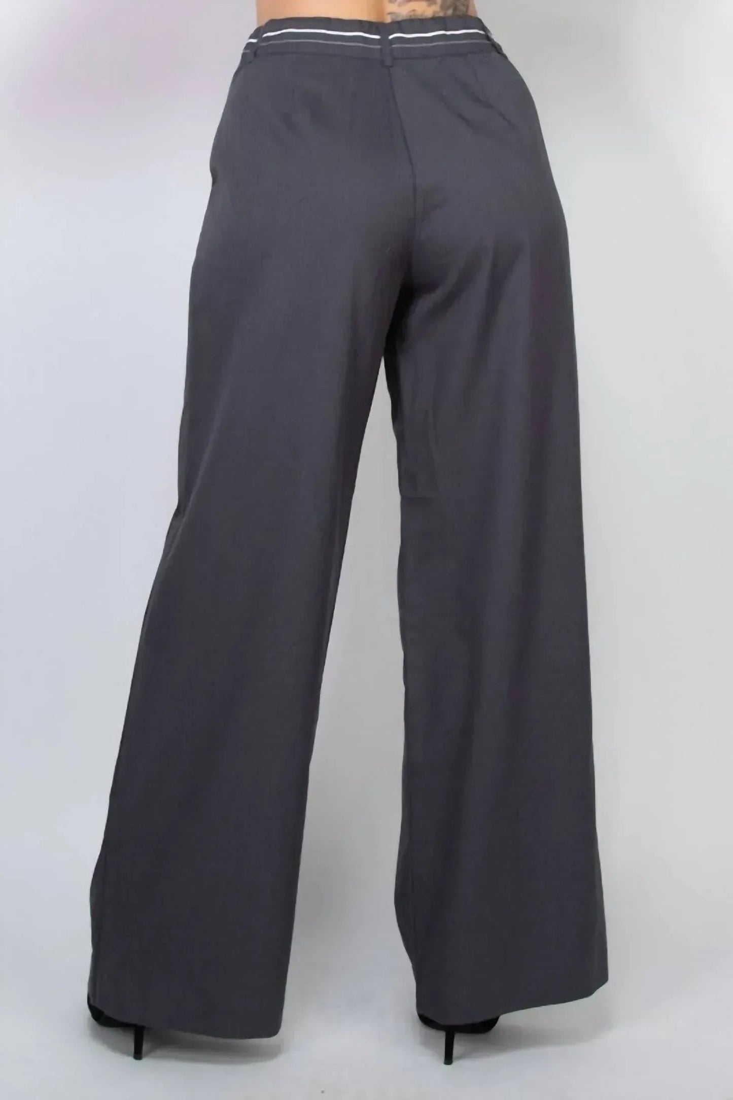 Pintuck Woven Wide Leg Pants