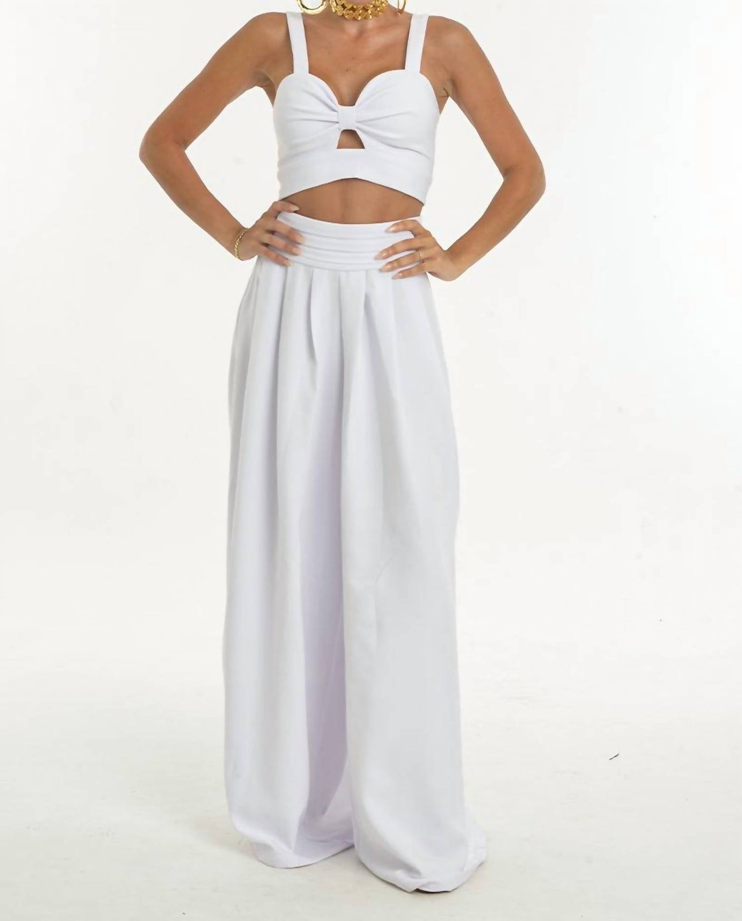 Himmlisches Crop Top und Hose zweiteiliges Set