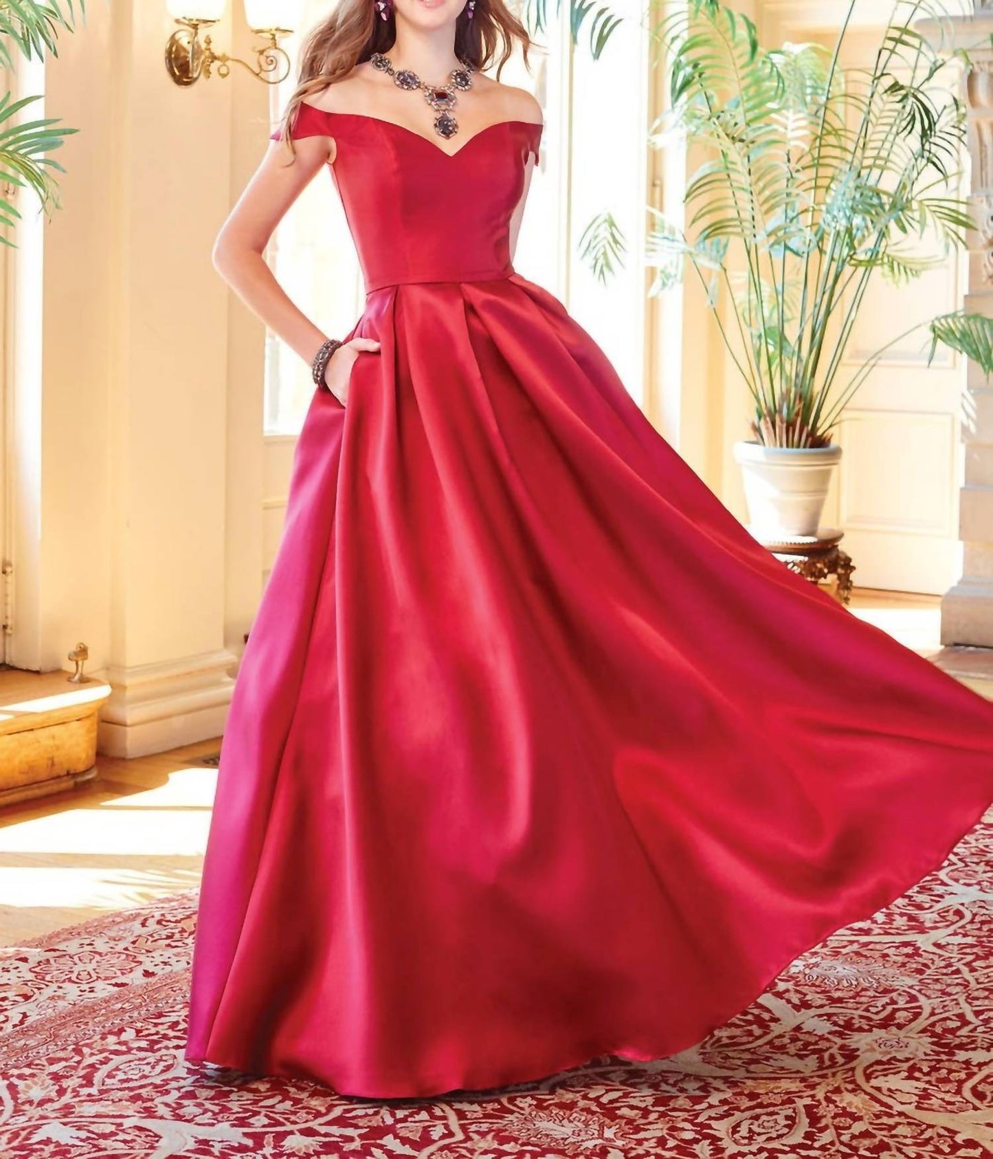 Mikado-Sweetheart-Off-Shoulder-Kleid