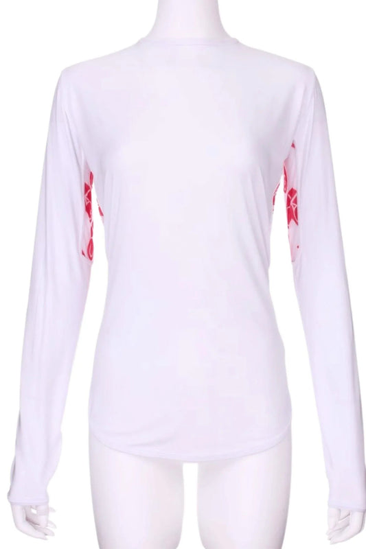 Women's Heart Mesh Long Sleeve Crew Tee