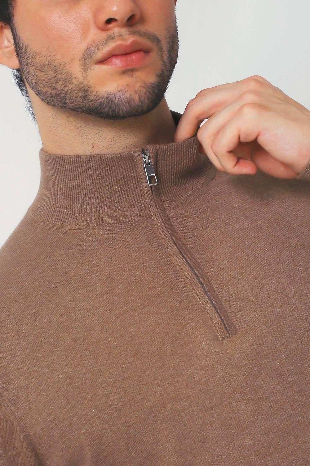 Men's Everyday Cotton Quarter Zip Sweater -plus
