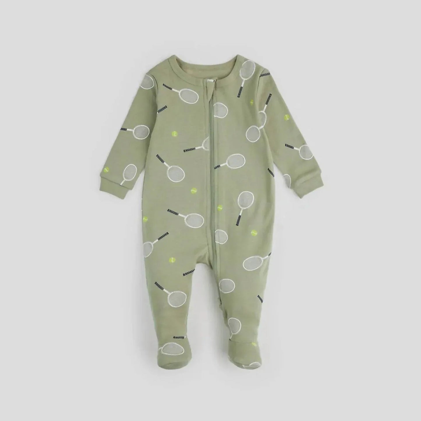 Baby-Strickstrampler mit langen Ärmeln und Füßen