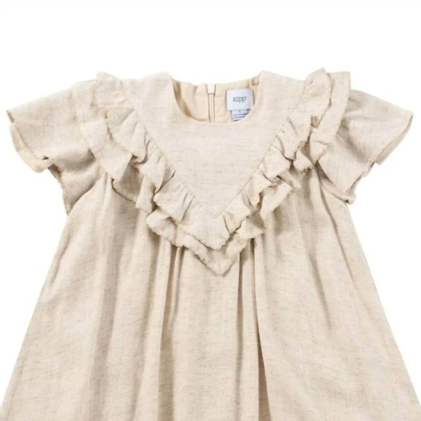 Girl's Linen Ruffle Dress