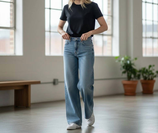 Women's Pistachio Slim Wide Leg Jean