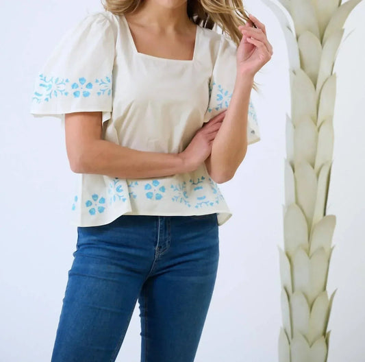 Georgia Bluse mit eckigem Ausschnitt