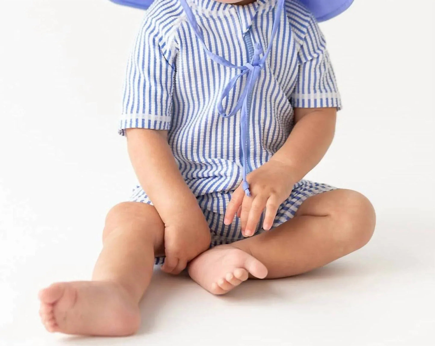 Baby Jungen Seersucker Kurzarm Einteiler Rashguard