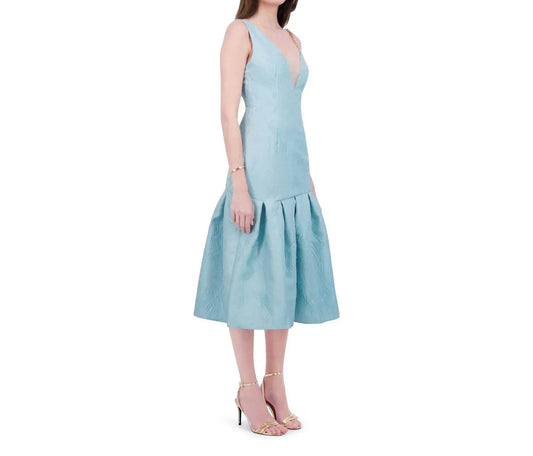 Teegarten schulterfreies V-Ausschnitt-Kleid