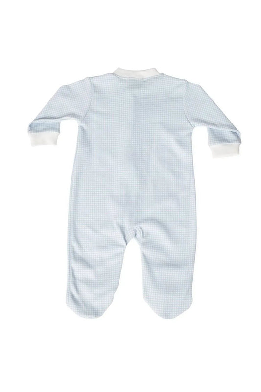 Boys Gingham Zipper Footie