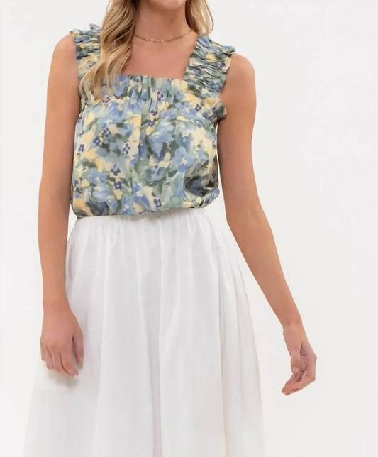 Daisy Water Color Tank Top