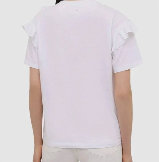 Crewneck Ruffle Lace T-shirt