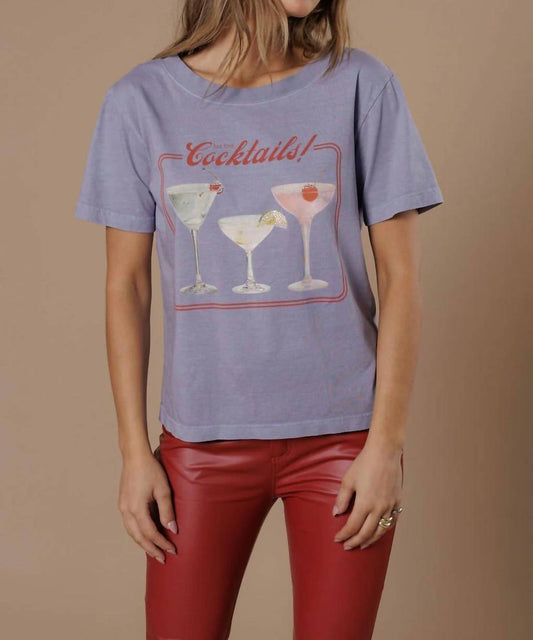 But First Cocktails Wide Neck Tee