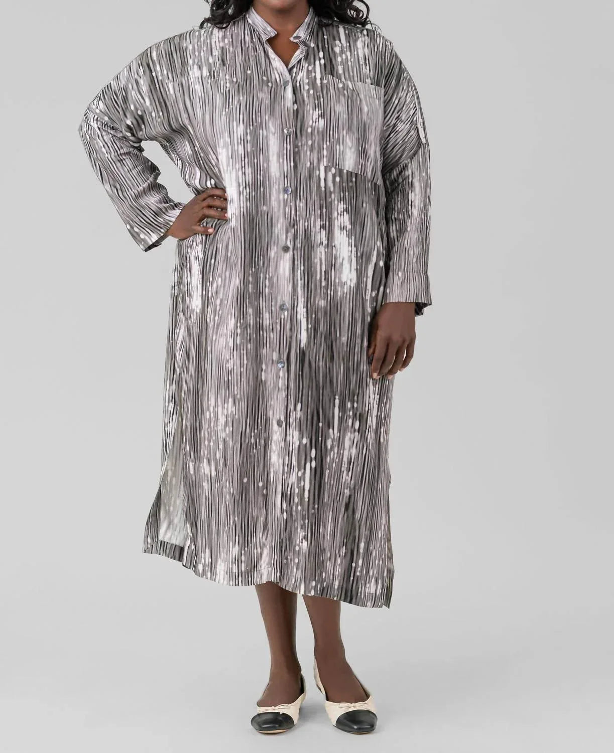 Sea Viscose Shirt Dress - Plus