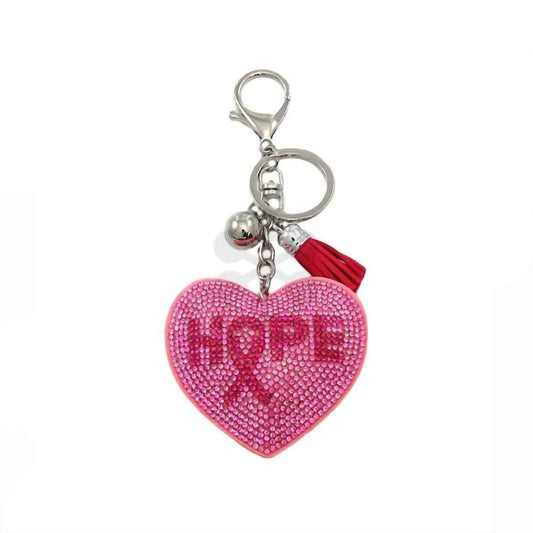 Women's Hope Rhinestone Heart Keychain