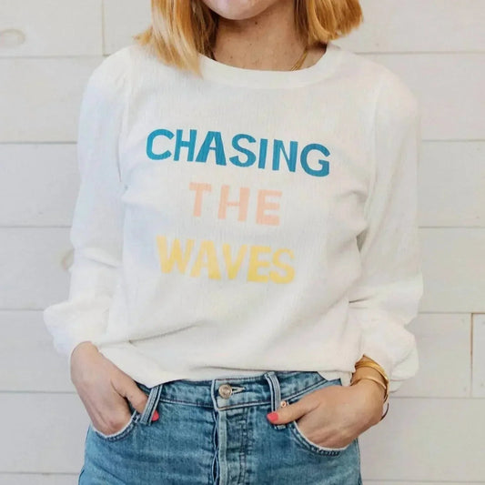 Chasing The Waves Ribbed Long Sleeve Top